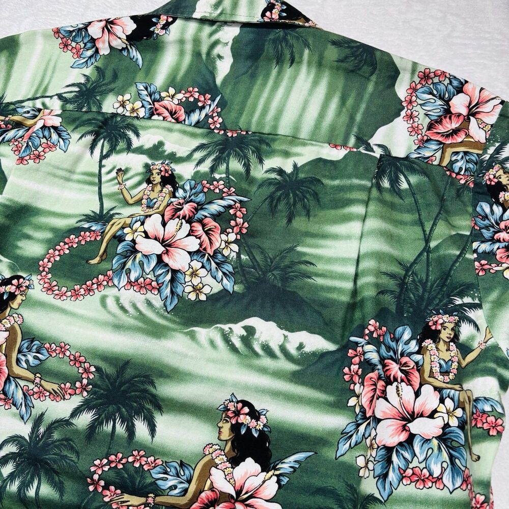 Vintage Aloha Republic Hula Girls Hawaiian Shirt Size Large Made In Hawaii USA - Picture 8 of 14